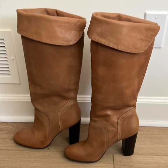 Talbots New Carmel color boots with 3 1/2" heel. These are gorgeous boots! - Picture 2 of 9